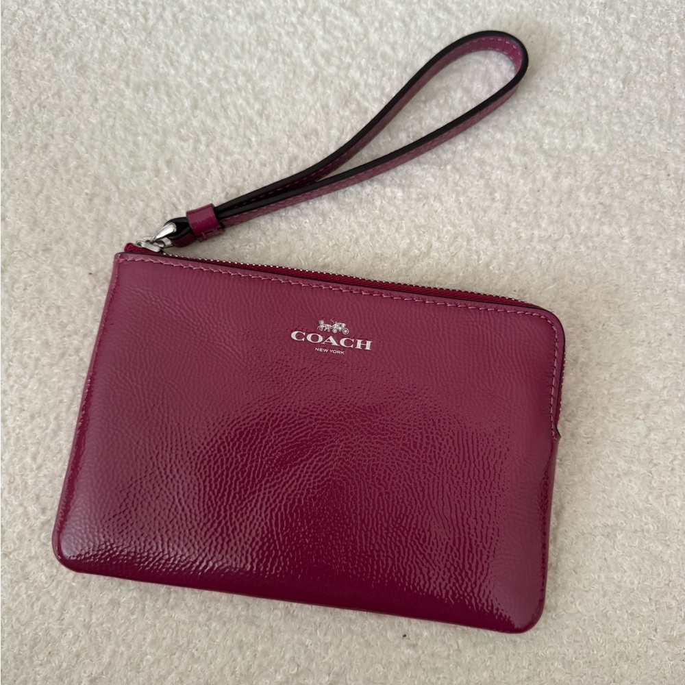 Coach Magenta Leather Wristlet